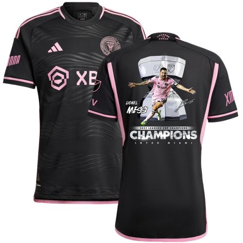 Lionel Messi 10 Inter Miami FC Leagues Cup Champions 2023 Men Jersey - Black, Player Version