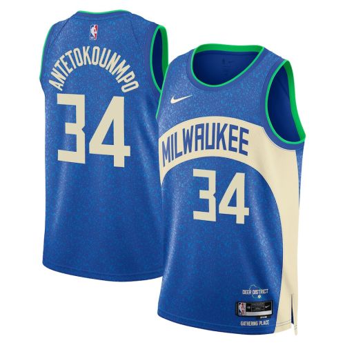 Giannis Antetokounmpo 34 Milwaukee Bucks 2023/24 City Edition Swingman Jersey - Royal