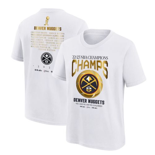 Denver Nuggets 2023 NBA Finals Champions Celebration Roster T-Shirt - White