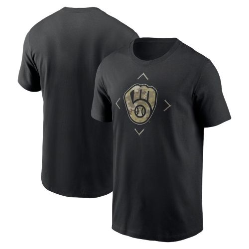 Milwaukee Brewers Camo Logo T-Shirt - Black