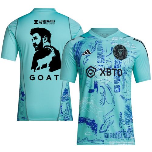 Lionel Messi 10 Inter Miami GOAT Leagues Cup 2023 One Planet Men Jersey - Player Version