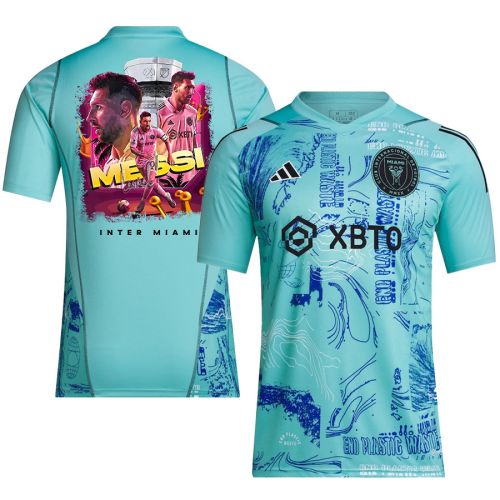 Lionel Messi 10 Inter Miami Celebrates Leagues Cup Win 2023 One Planet Men Jersey - Player Version