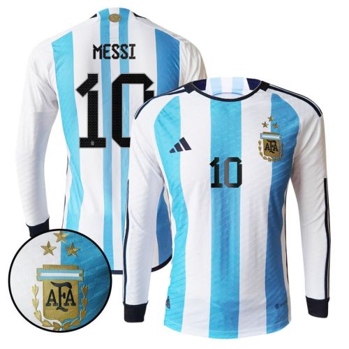 Lionel Messi 10 Argentina 2022-23 Men Home Long Sleeve Jersey National Team