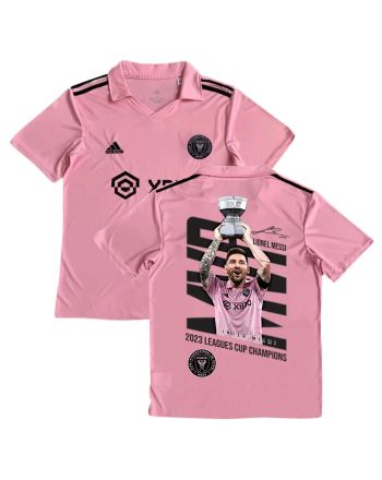 Lionel Messi 10 Inter Miami FC Leagues Cup Trophy 2023 Pink Jersey - YOUTH