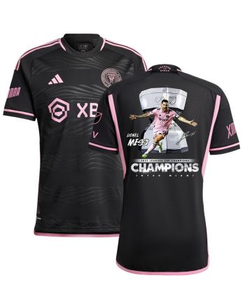 Lionel Messi 10 Inter Miami FC Leagues Cup Champions 2023 Men Jersey - Black, Player Version