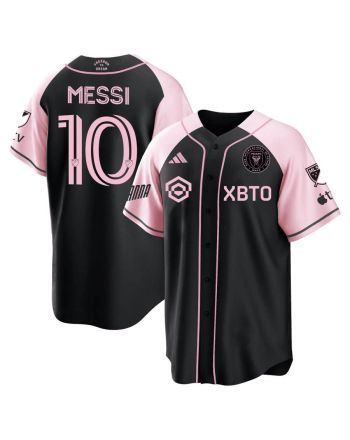 Lionel Messi Inter Miami Baseball Cool Base Jersey - Stitched Men Jersey - Black Pink