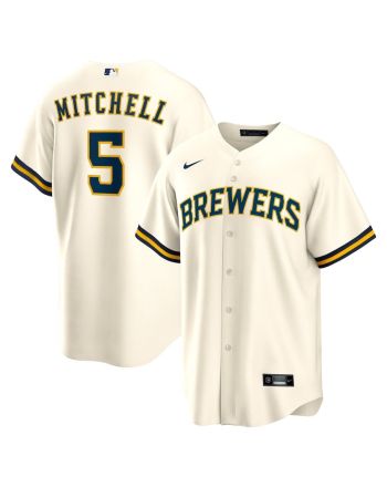 Garrett Mitchell 5 Milwaukee Brewers Men Jersey - Cream