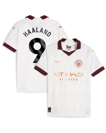 Erling Haaland 9 Manchester City 2023/24 Away YOUTH Jersey - White