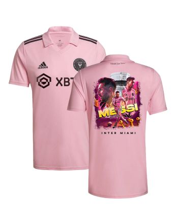 Lionel Messi 10 Inter Miami Celebrates Leagues Cup Win 2023 Pink Jersey - Men, Player Version