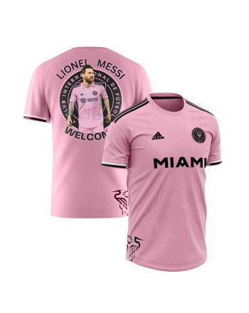 Lionel Messi Journey With Inter Miami 2023 Men Jersey - Saintetixx Concept, Pink