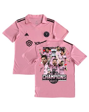 Lionel Messi 10 Leagues Cup Champions Trophy 2023 Inter Miami FC Pink Jersey - YOUTH