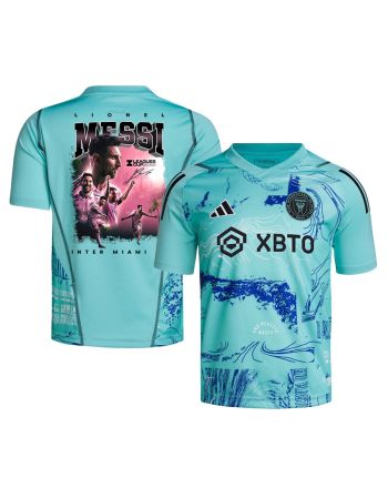 Lionel Messi 10 Leads Inter Miami to Leagues Cup Glory 2023 One Planet Jersey - YOUTH