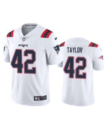 J.J. Taylor 42 New England Patriots White Vapor Limited Jersey