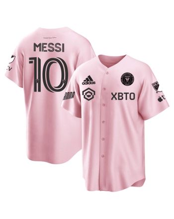 Lionel Messi Inter Miami Baseball Cool Base Jersey - Stitched Men Jersey - Pink