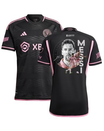 Lionel Messi 10 Inter Miami Signed Win Leagues Cup 2023 Black Jersey - Men, Player Version