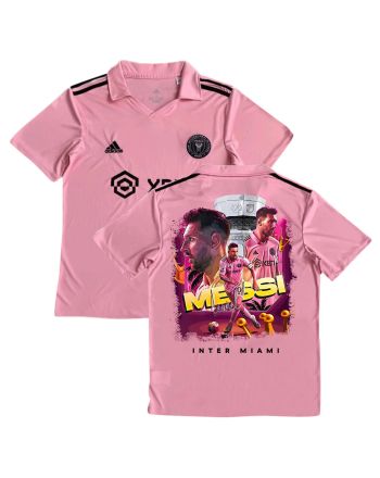 Lionel Messi 10 Inter Miami Celebrates Leagues Cup Win 2023 Pink Jersey - YOUTH