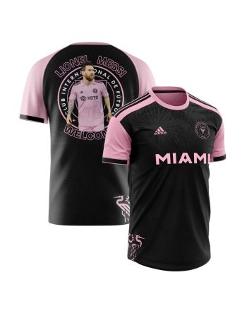 Lionel Messi Journey With Inter Miami 2023 Men Jersey - Saintetixx Concept, Black/Pink