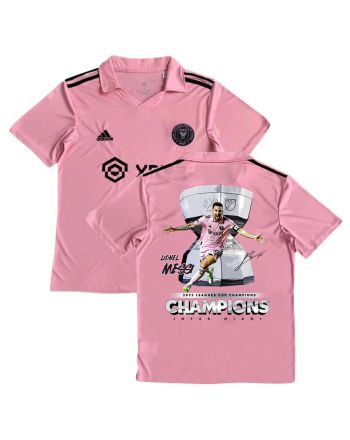 Lionel Messi 10 Inter Miami FC Leagues Cup Champions 2023 YOUTH Jersey - Pink