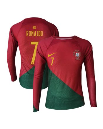 Cristiano Ronaldo 7 Portugal 2022-23 Home Men Long Sleeve Jersey National Team World Cup Qatar