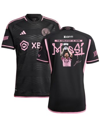 Lionel Messi 10 Inter Miami FC The Greatest Is Here Leagues Cup 2023 Black Jersey - Men, Player Version