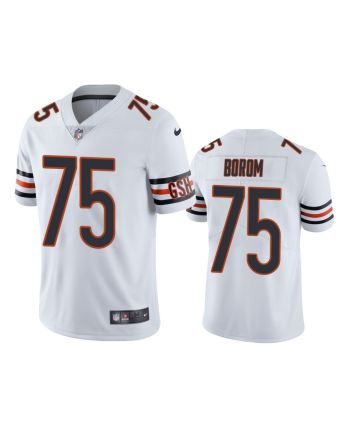 Larry Borom 75 Chicago Bears White Vapor Limited Jersey