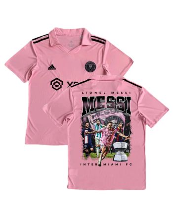 Lionel Messi 10 Inter Miami Golden Victory Leagues Cup 2023 Pink Jersey - YOUTH